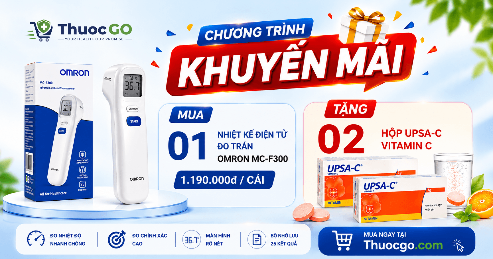 Nhiệt kế điện tử đo trán MC-F300